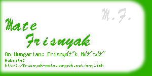 mate frisnyak business card